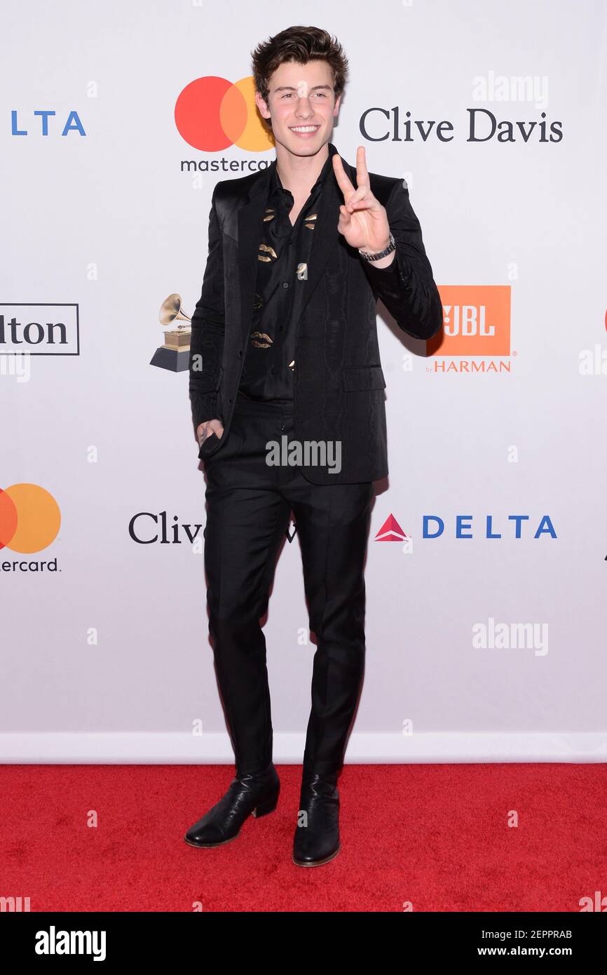 Shawn Mendes attends the Clive Davis and Recording Academy Pre-GRAMMY Gala  and GRAMMY Salute to Industry Icons Honoring Jay-Z on January 27, 2018 in  New York City, NY, USA. Photo by Lionel