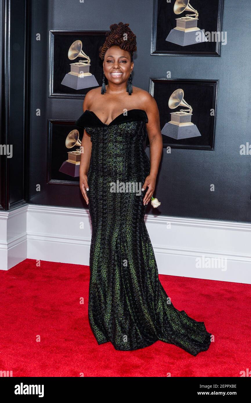 Ledisi arrives at the 60th Annual GRAMMY Awards red carpet at Madison