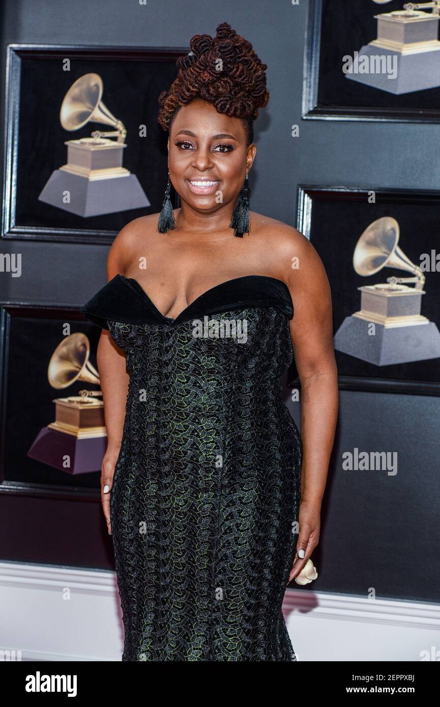 Ledisi arrives at the 60th Annual GRAMMY Awards red carpet at Madison