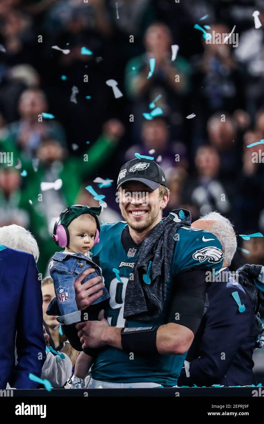 Philadelphia Eagles quarterback Nick Foles (#9) and his daughter Lily ...