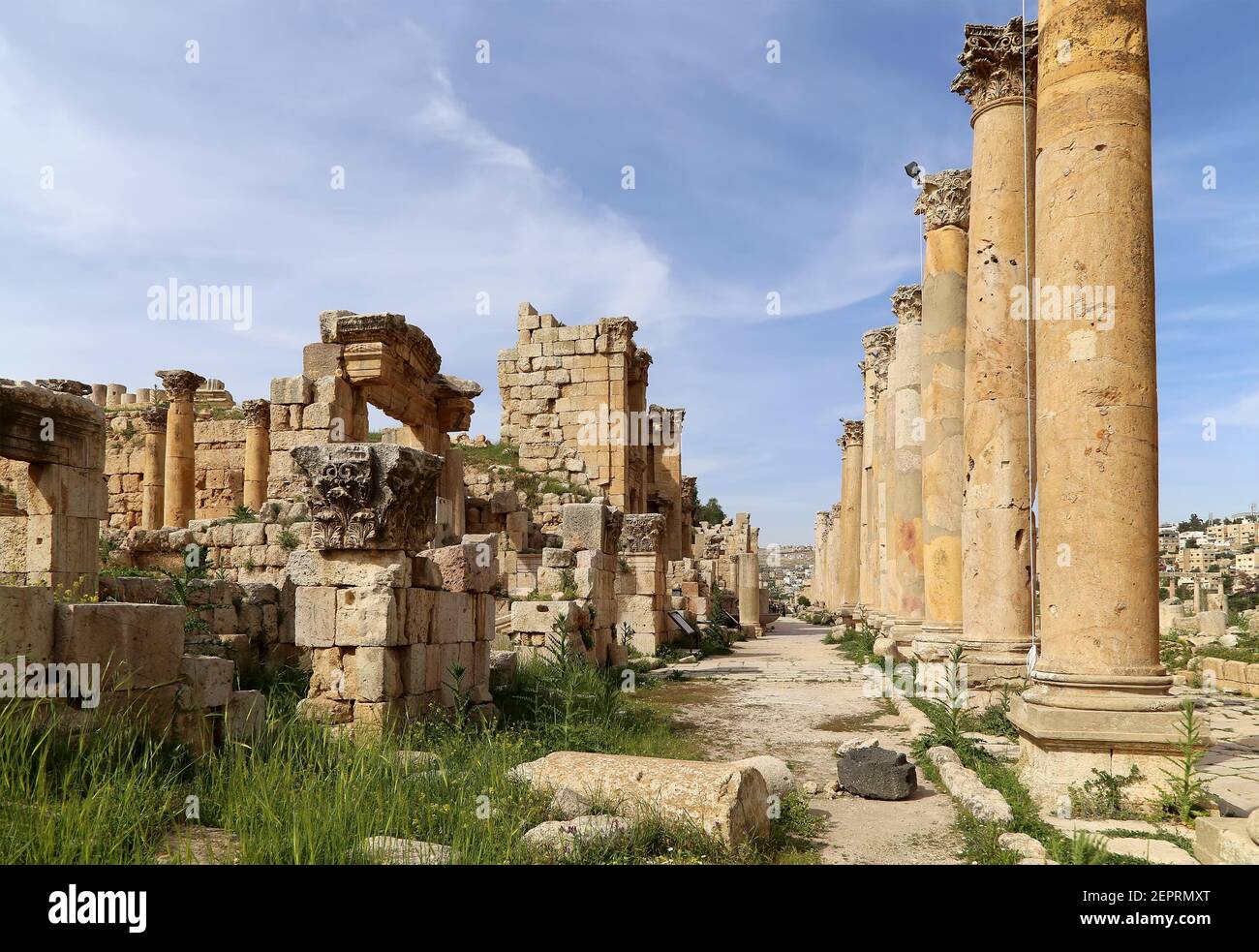 Roman ruins in the Jordanian city of Jerash (Gerasa of Antiquity ...
