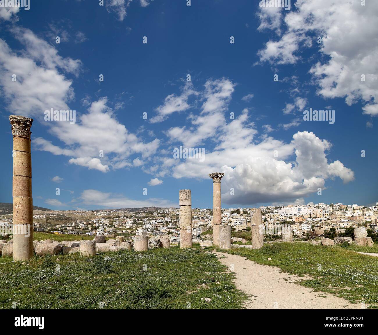 Roman ruins in the Jordanian city of Jerash (Gerasa of Antiquity ...
