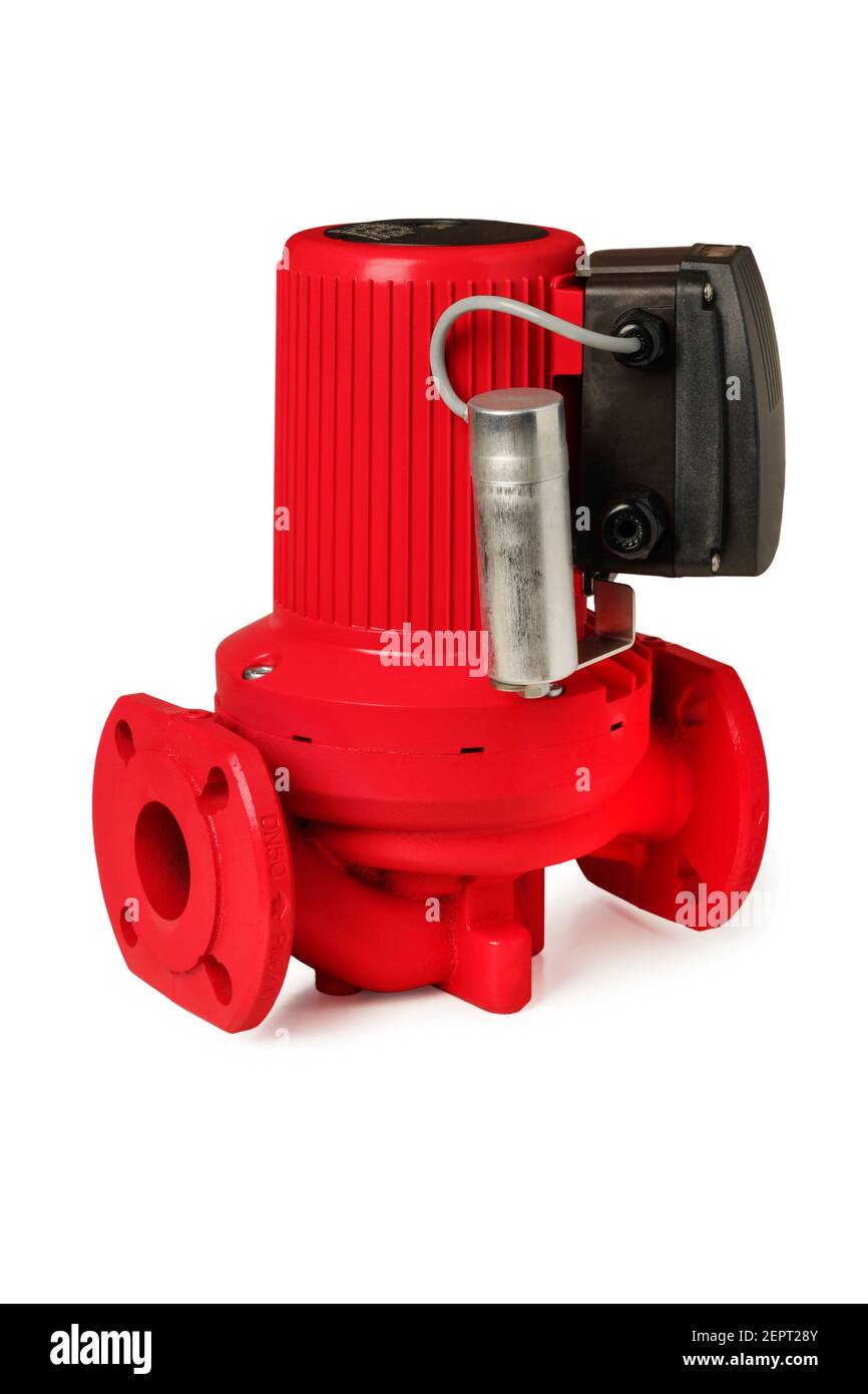 Circulation pump for heating system isolated on white background Stock