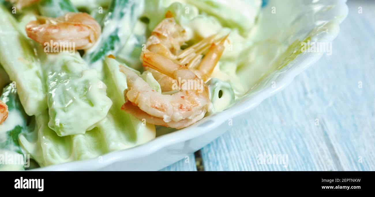 Creamy Shrimp, Cucumber and Celery Salad close up Stock Photo Alamy
