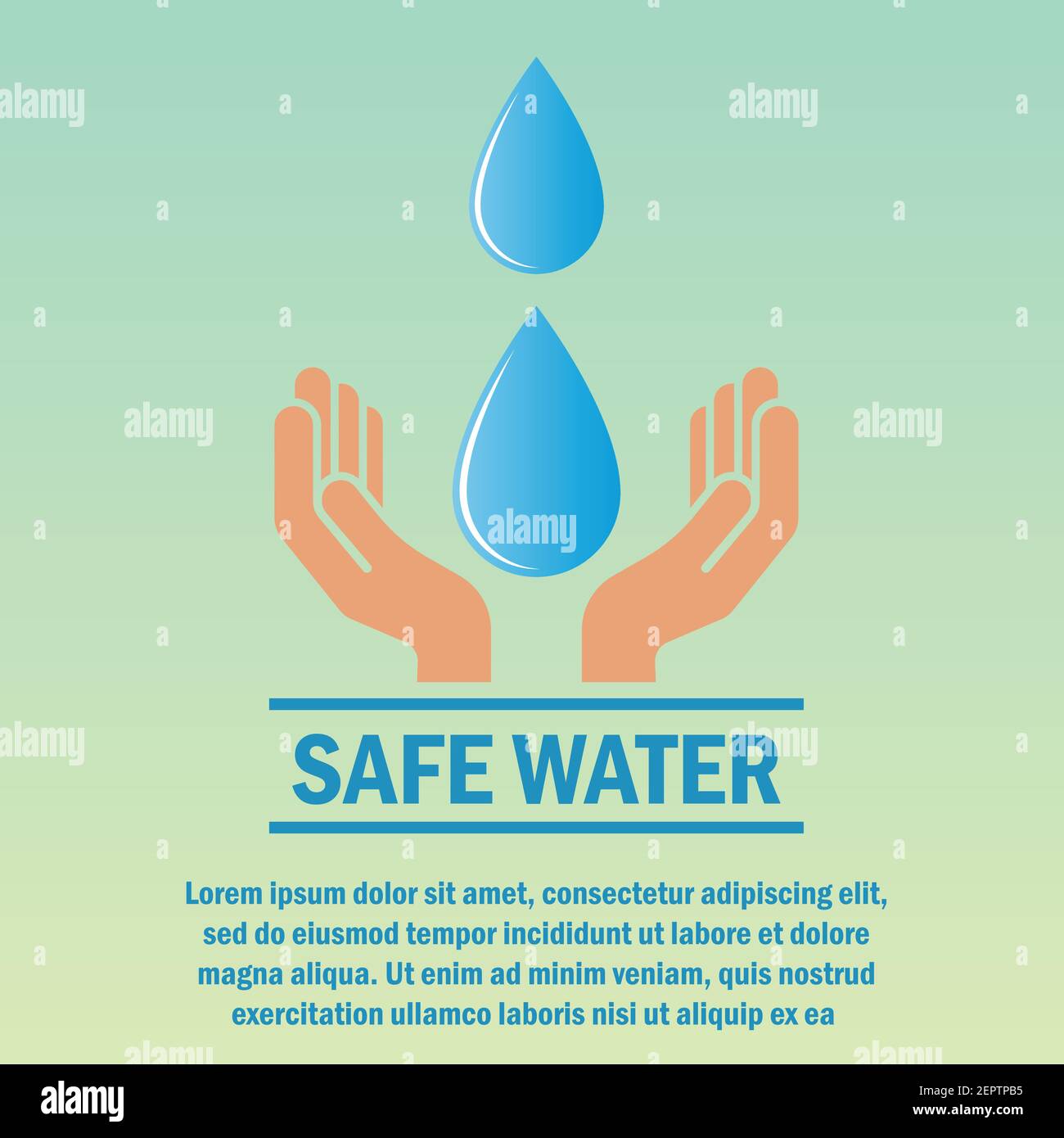 save water concept with text space for your slogan tagline, vector illustration Stock Vector