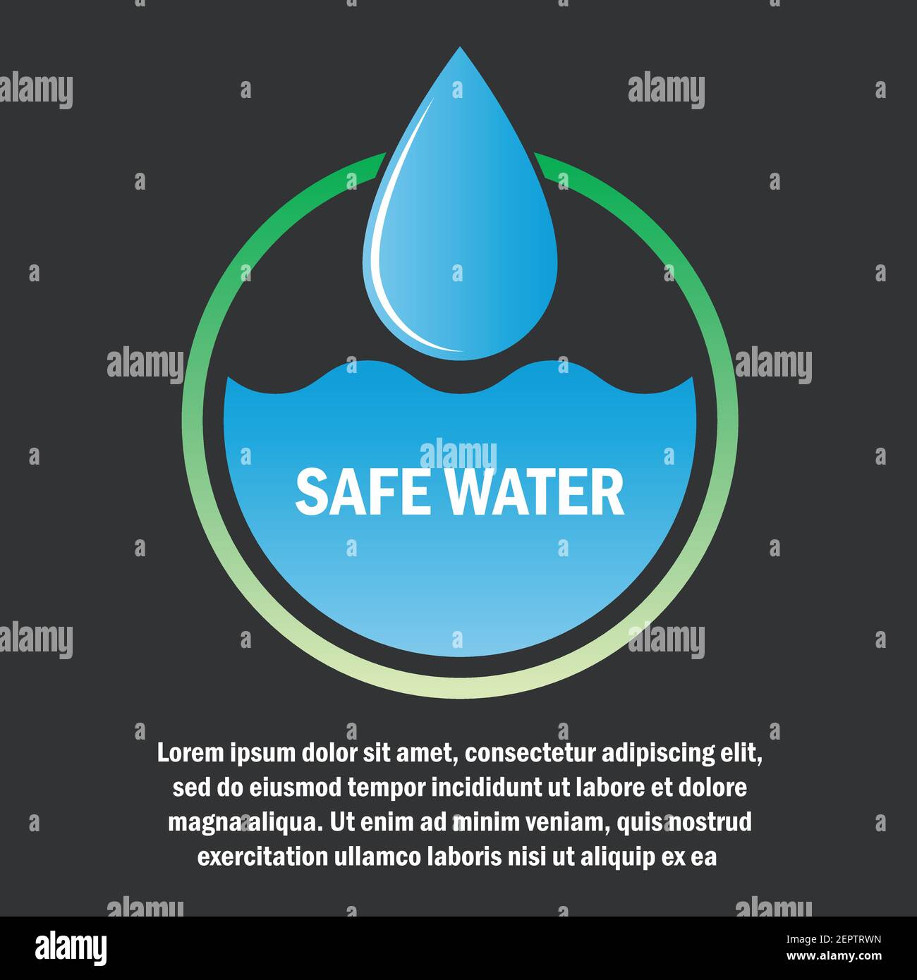 save water concept with text space for your slogan tagline, vector illustration Stock Vector