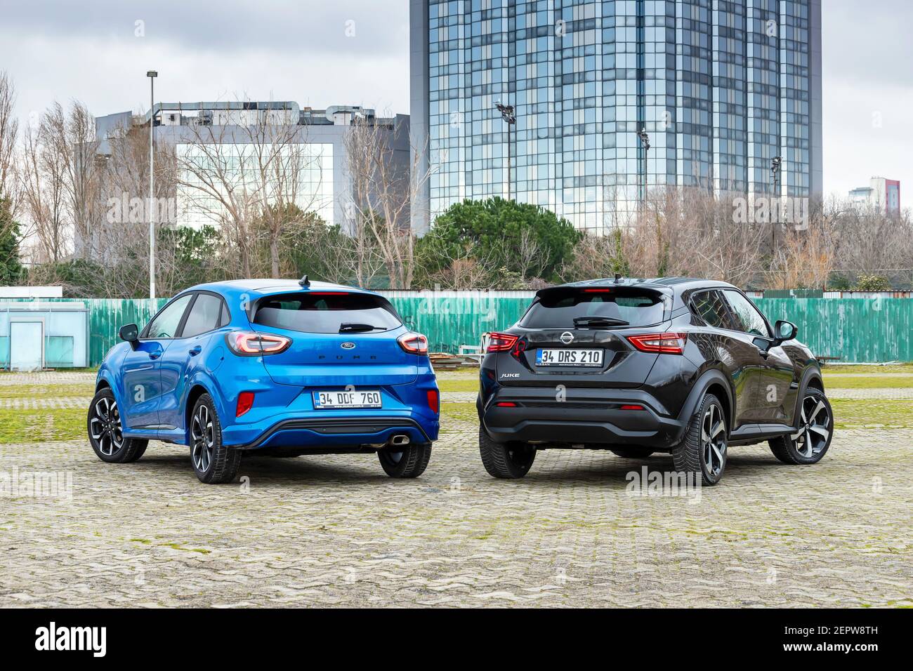 Ford Puma and Nissan Juke are subcompact crossover SUVs Stock Photo - Alamy