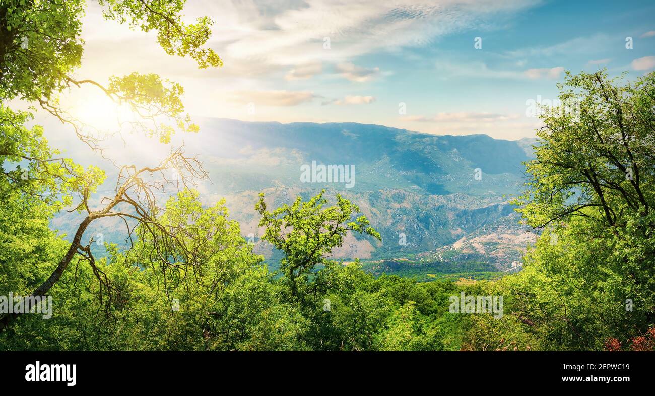 Landscape with the image of mountain in Montenegro Stock Photo