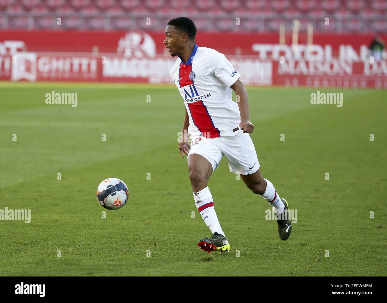 Abdou Diallo of PSG during the French championship Ligue 1 football match  between Dijon FCO (DFCO) and Paris Saint-Germain (PSG) on February 27, 2021  at Stade Gaston Gerard in Dijon, France -