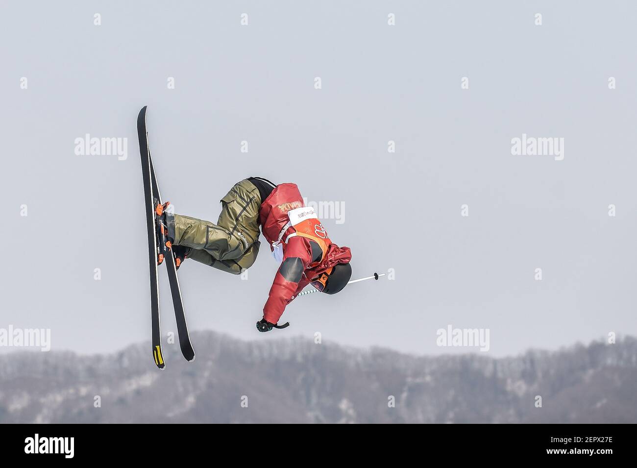 February 18, 2018: Teal Harle of  Canada competing in slope style for men at phoenix park, Pyeongchang, South Korea. Ulrik Pedersen/CSM/Sipa USA(Credit Image: © Ulrik Pedersen/CSM/Sipa USA) Stock Photo