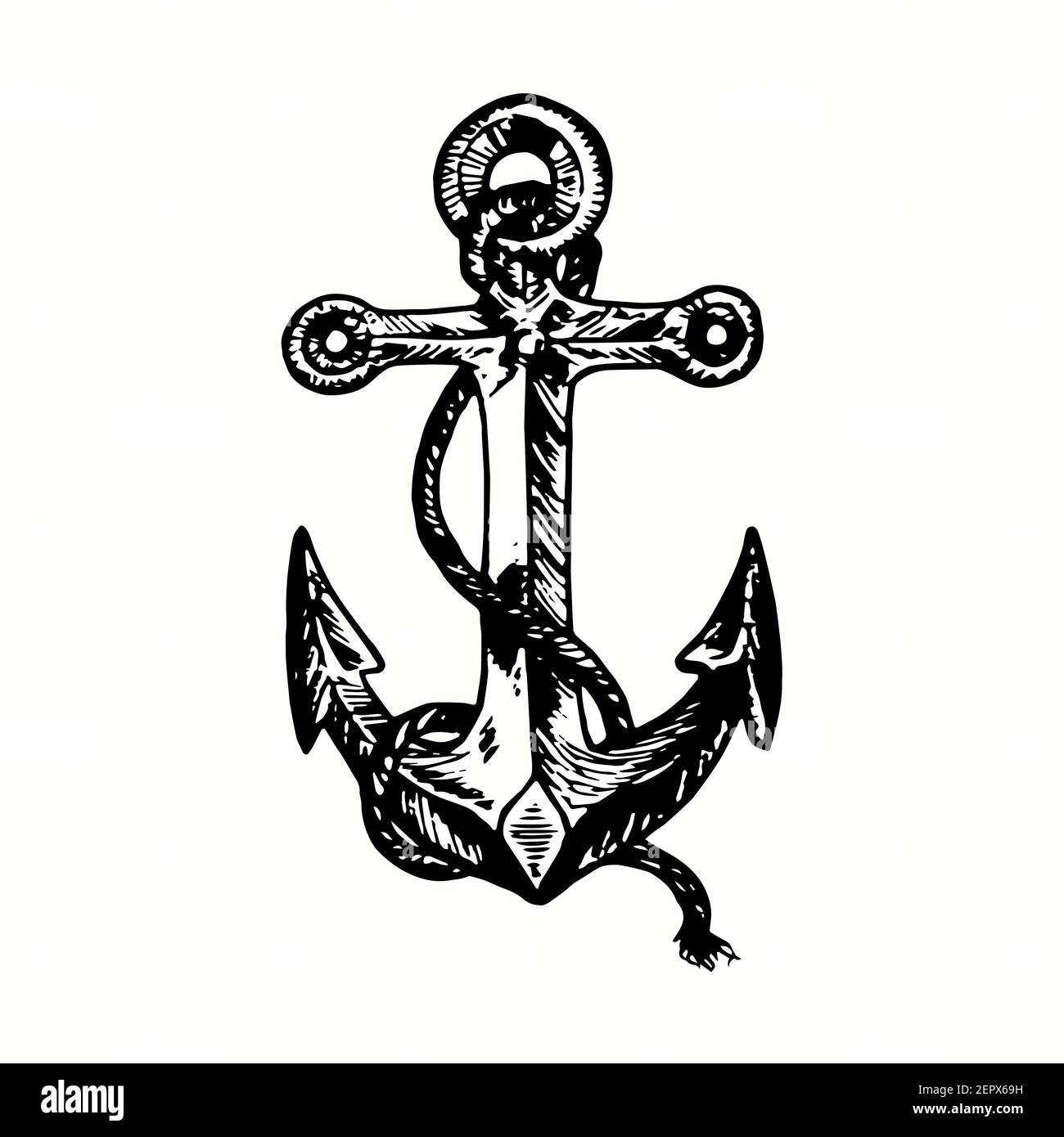 Ship Anchor and Ribbon Old School Tattoo By Olena1983 | TheHungryJPEG