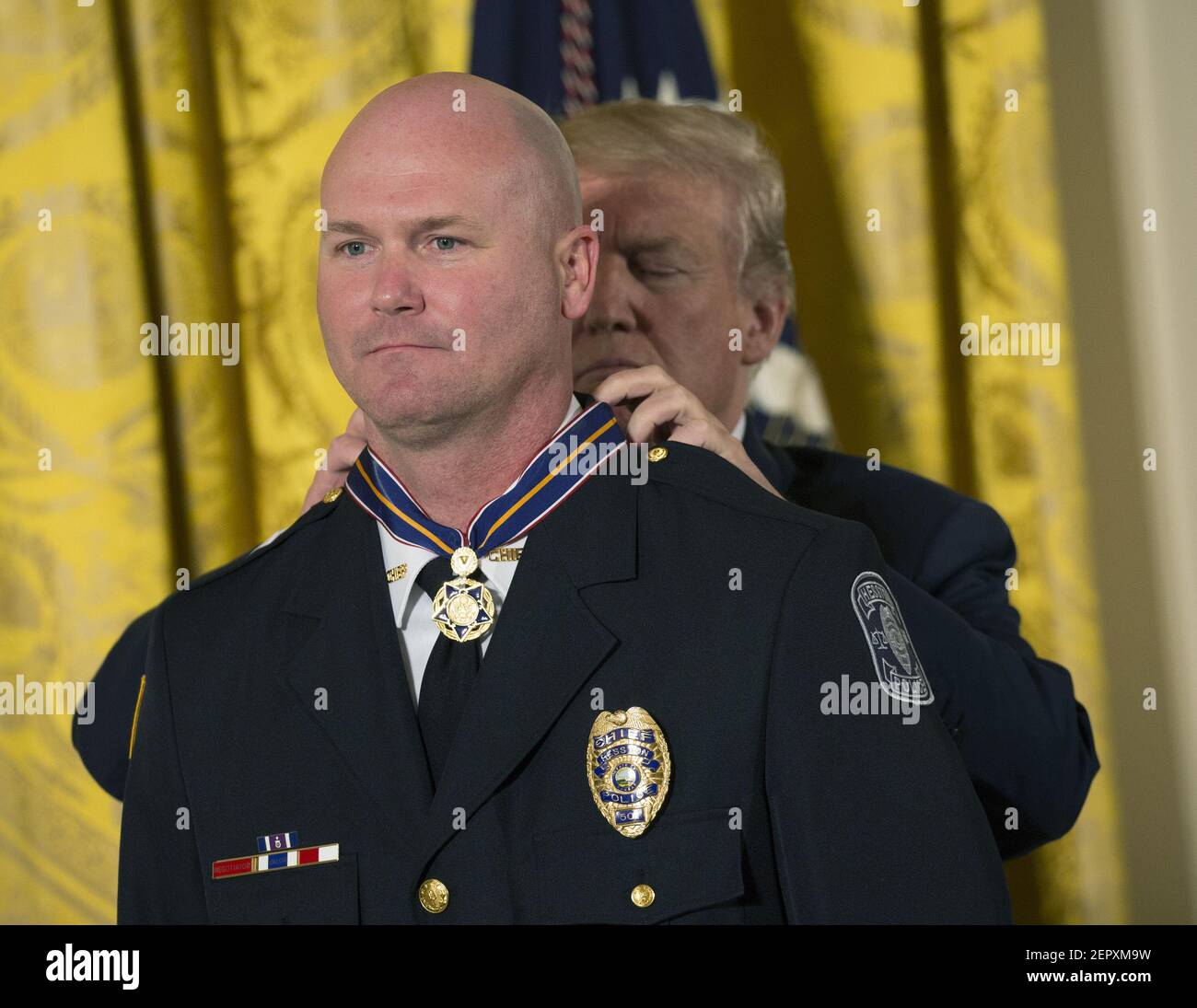 United States President Donald J. Trump presents the Public Safety