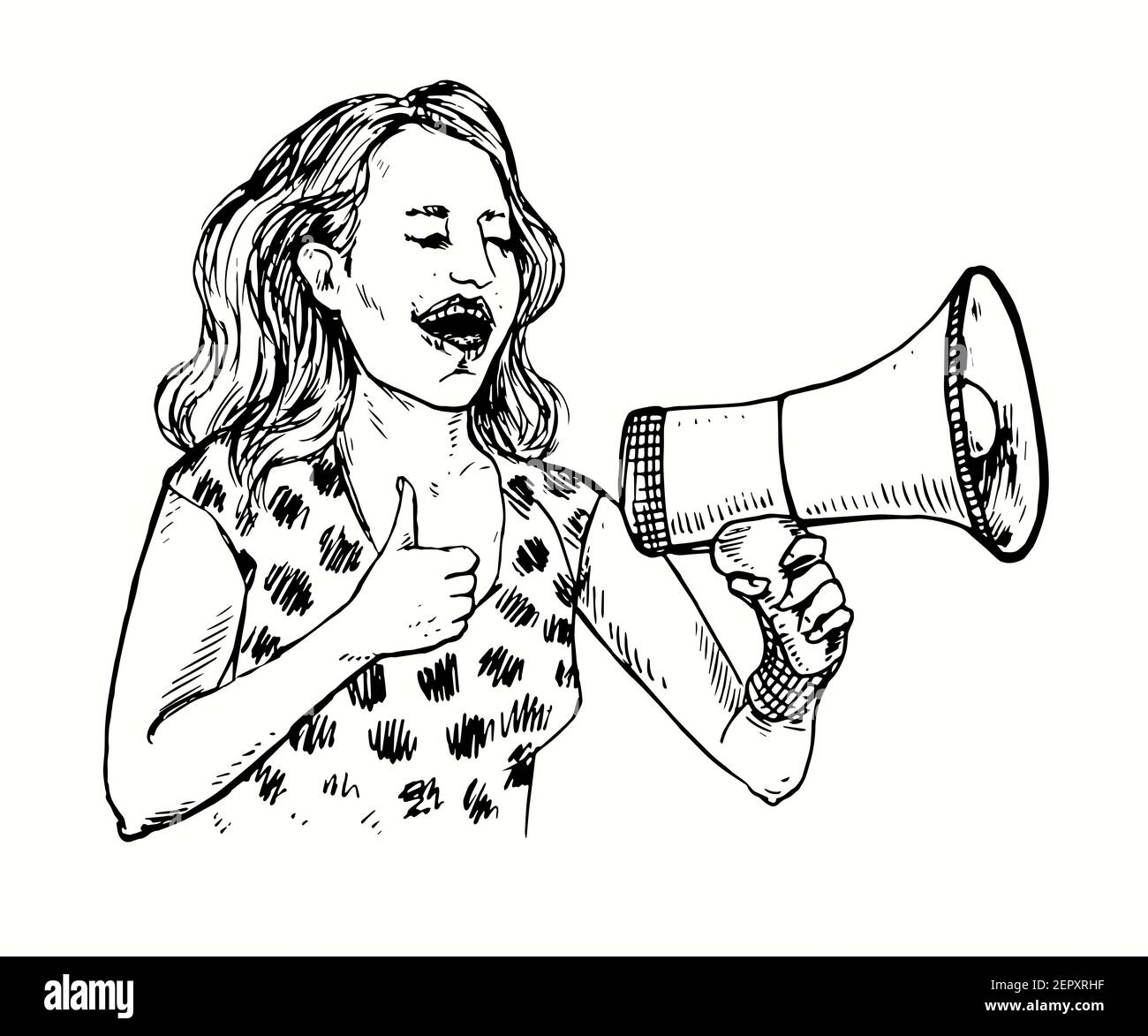 Shouting person Outline Drawing Images, Pictures