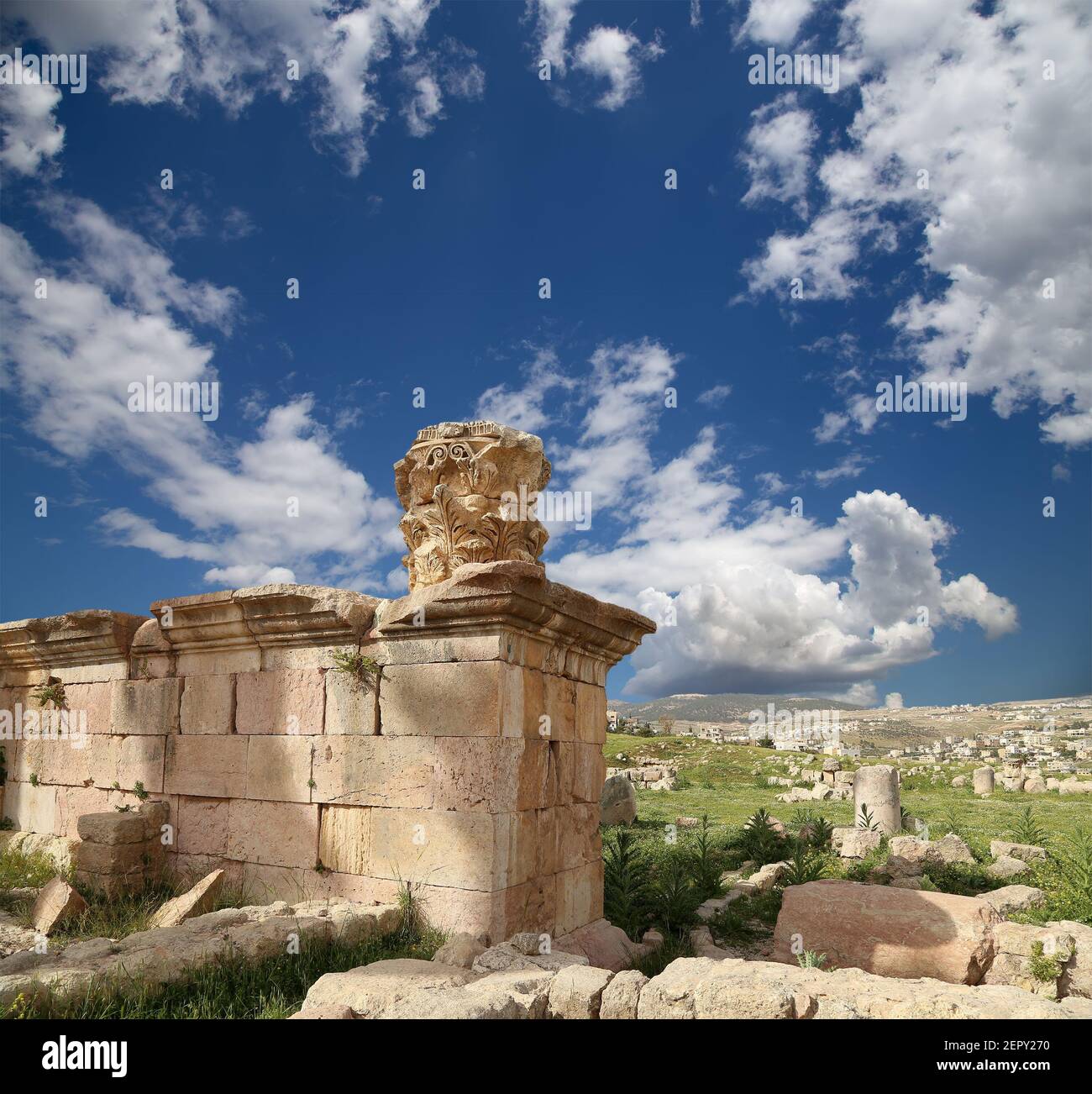 Roman ruins in the Jordanian city of Jerash (Gerasa of Antiquity ...