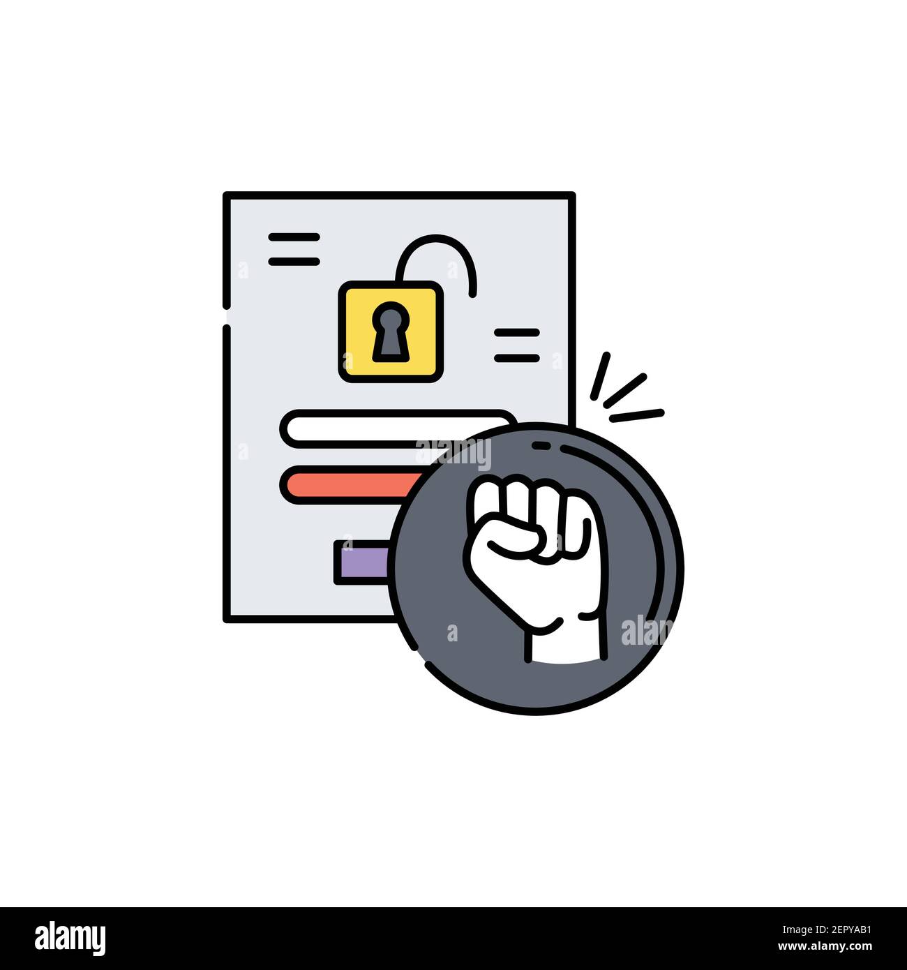Brute force olor line icon. Pictogram for web page, mobile app, promo ...