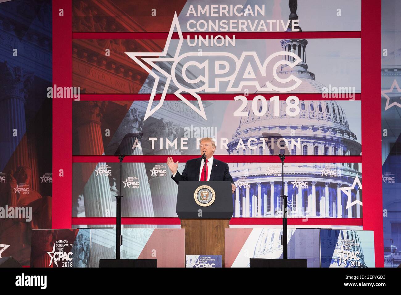 President Donald Trump at the Conservative Political Action Conference ...