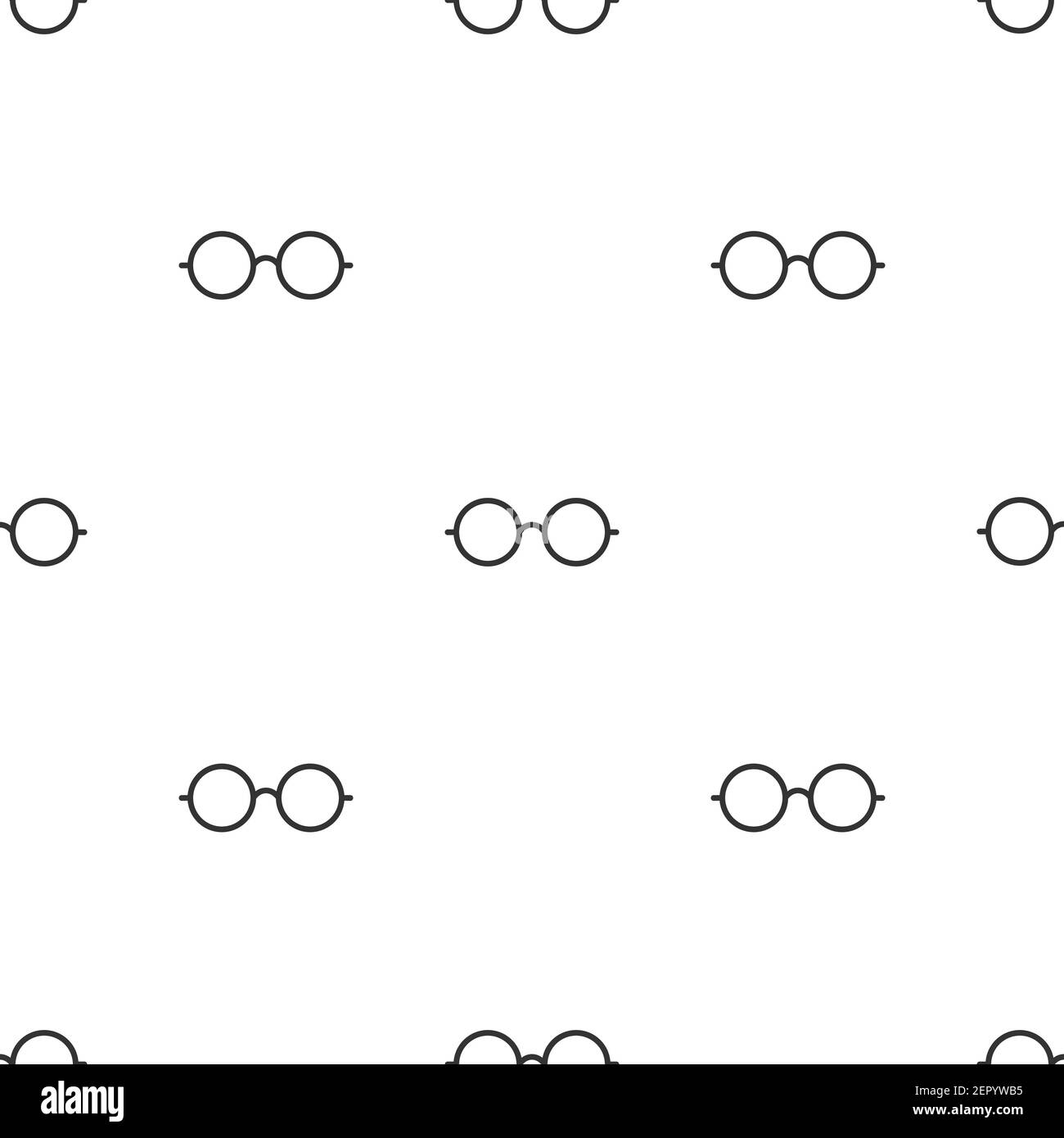 Glasses seamless pattern. Line glasses white background. Vector illustration Stock Vector
