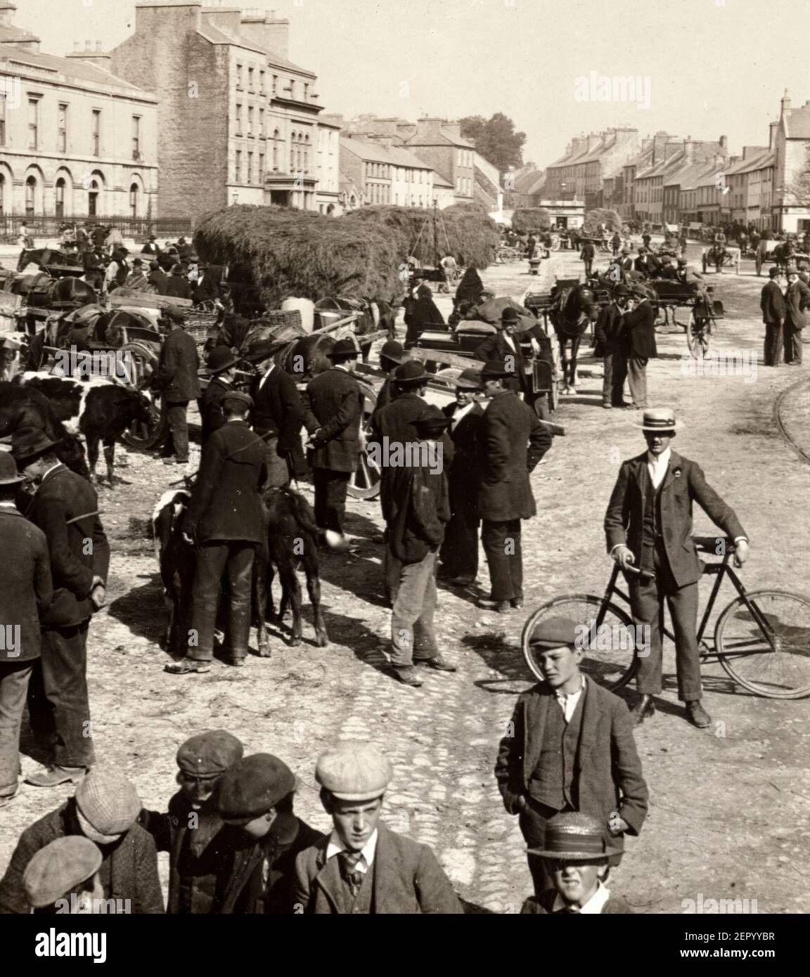 Eyre Square, Galway, centre of one of Ireland's famous old towns, rich in legends, circa 1903 Stock Photo