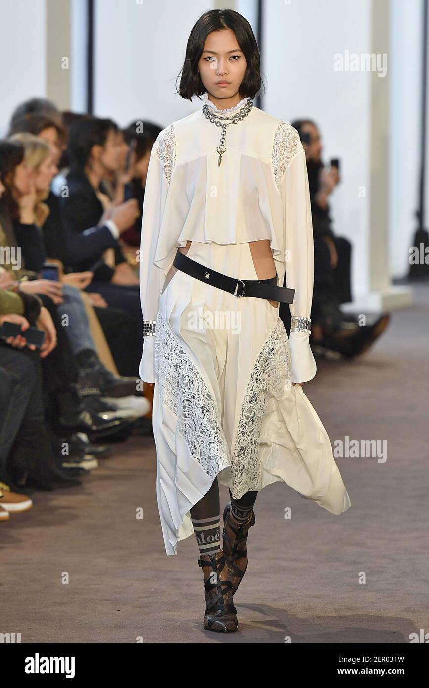 Model Jiali Zhao walks on the runway during the Chloé Fashion Show ...