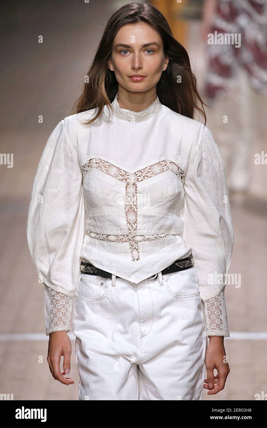 Model Andreea Diaconu walks on the runway during the Isabel Marant ...