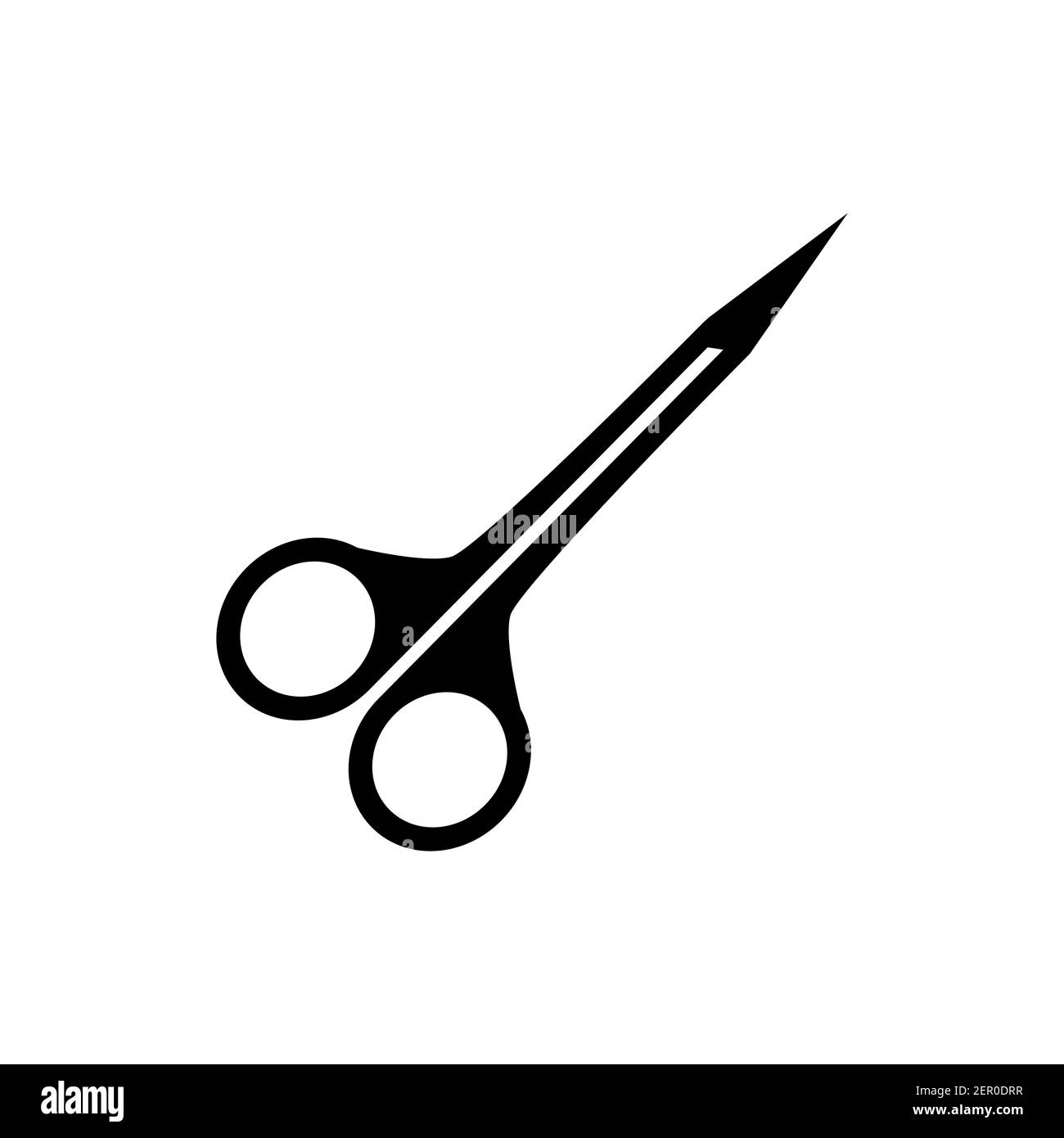 Vector illustration silhouette of nail scissors on a white background