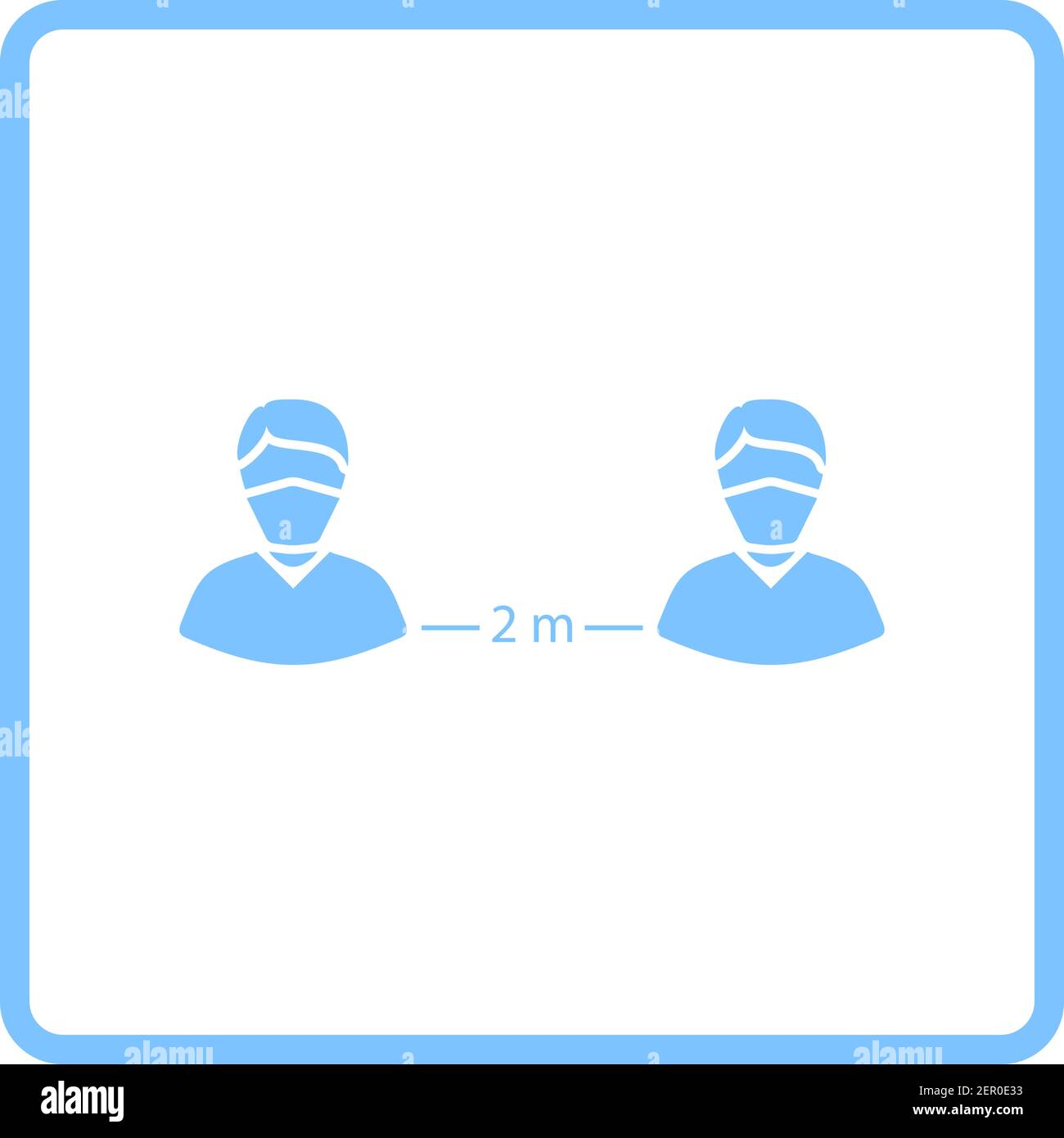 Social Distance Icon. Blue Frame Design. Vector Illustration Stock ...