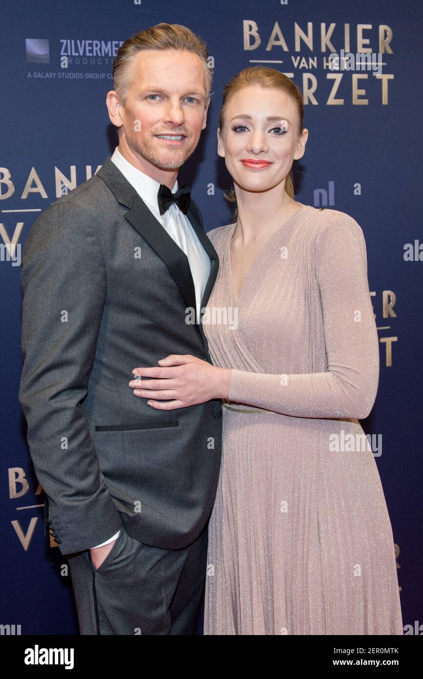 Barry Atsma and his partner Noortje Herlaar attends The Resistance Banker  movie premiere at DeLaMar Theater in Amsterdam. (Photo by DPPA/Sipa USA  Stock Photo - Alamy