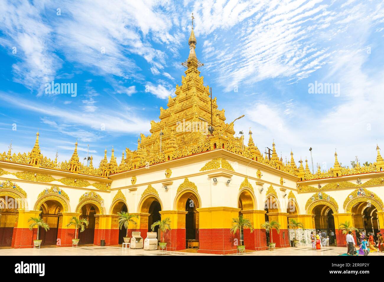 The Mahamuni Pagoda Complex in mandalay, myanmar burma. Stock Photo