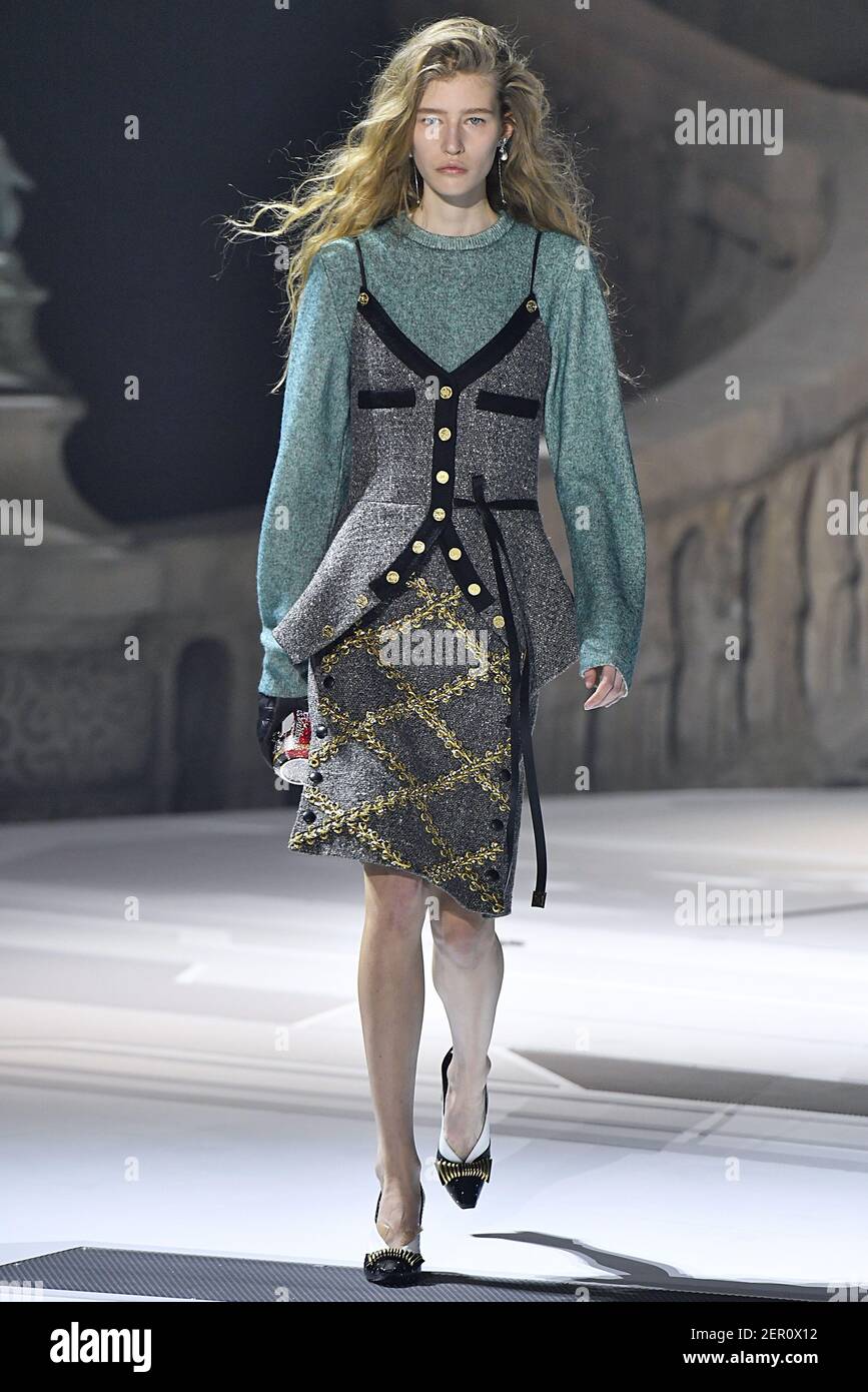 Model walks on the runway during the Louis Vuitton Fashion Show during  Paris Fashion Week Womenswear Fall Winter 2018-2019 held in Paris, France  on March 6, 2018. (Photo by Jonas Gustavsson/Sipa USA