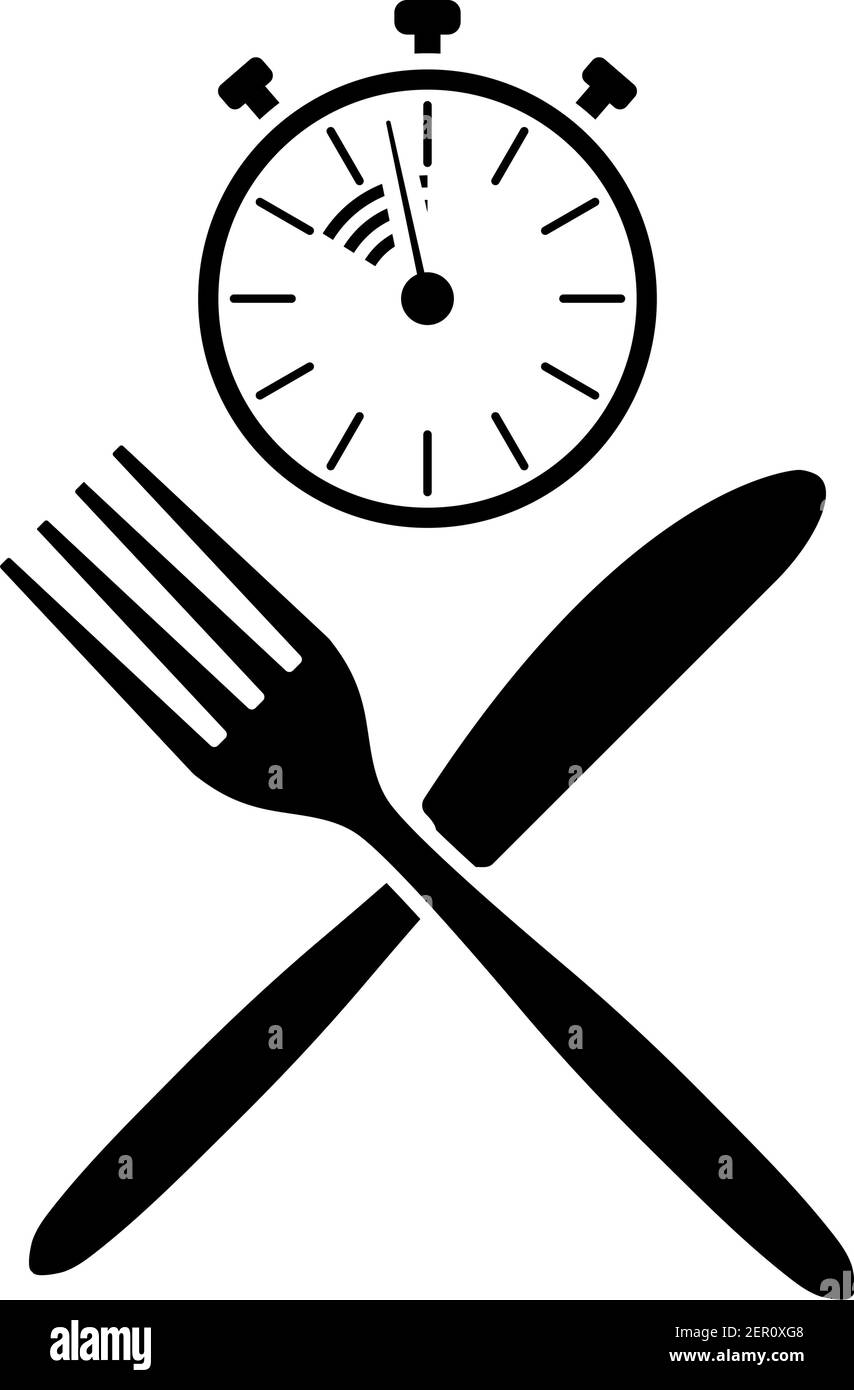 Fast Lunch Icon. Black Stencil Design. Vector Illustration Stock Vector ...