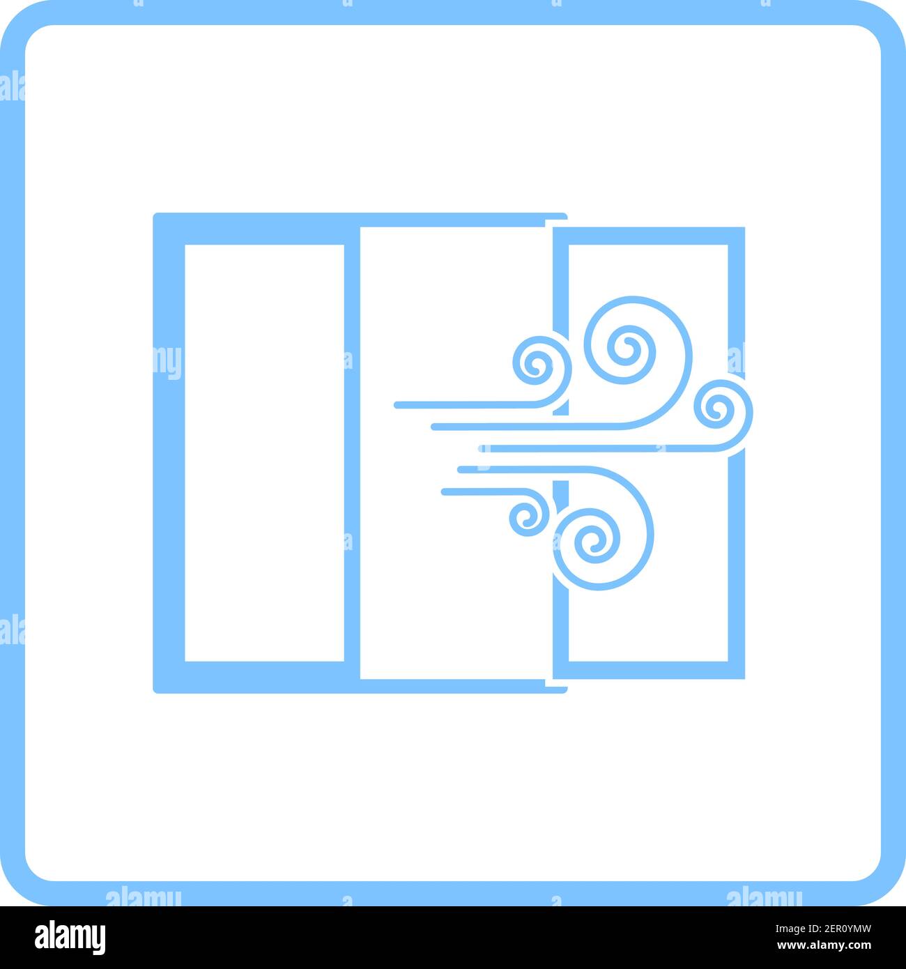 Room Ventilation Icon. Blue Frame Design. Vector Illustration. Stock Vector