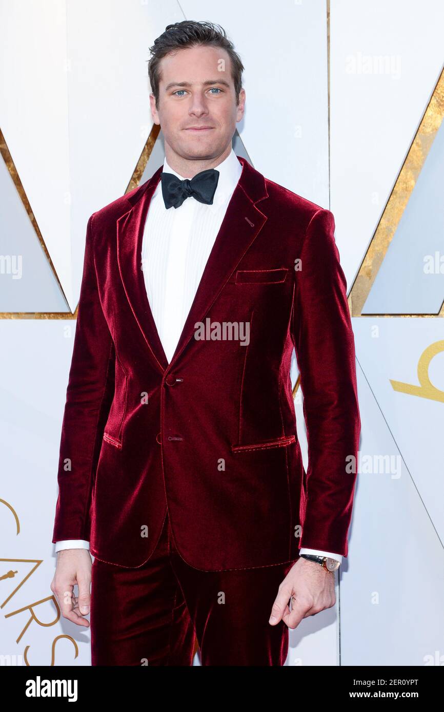 Armie Hammer walking on the red carpet during the 90th Academy Awards