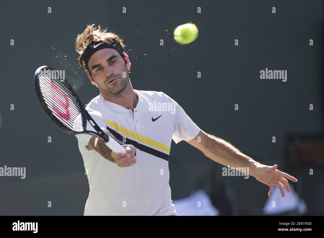 March 11, 2018: Roger Federer (SUI) defeated Federico Delbonis (ARG) 6-3,  7-6 (6) at the BNP Paribas Open played at the Indian Wells Tennis Garden in  Indian Wells, California. Â©Mal Taam/TennisClix/CSM/Sipa USA(Credit