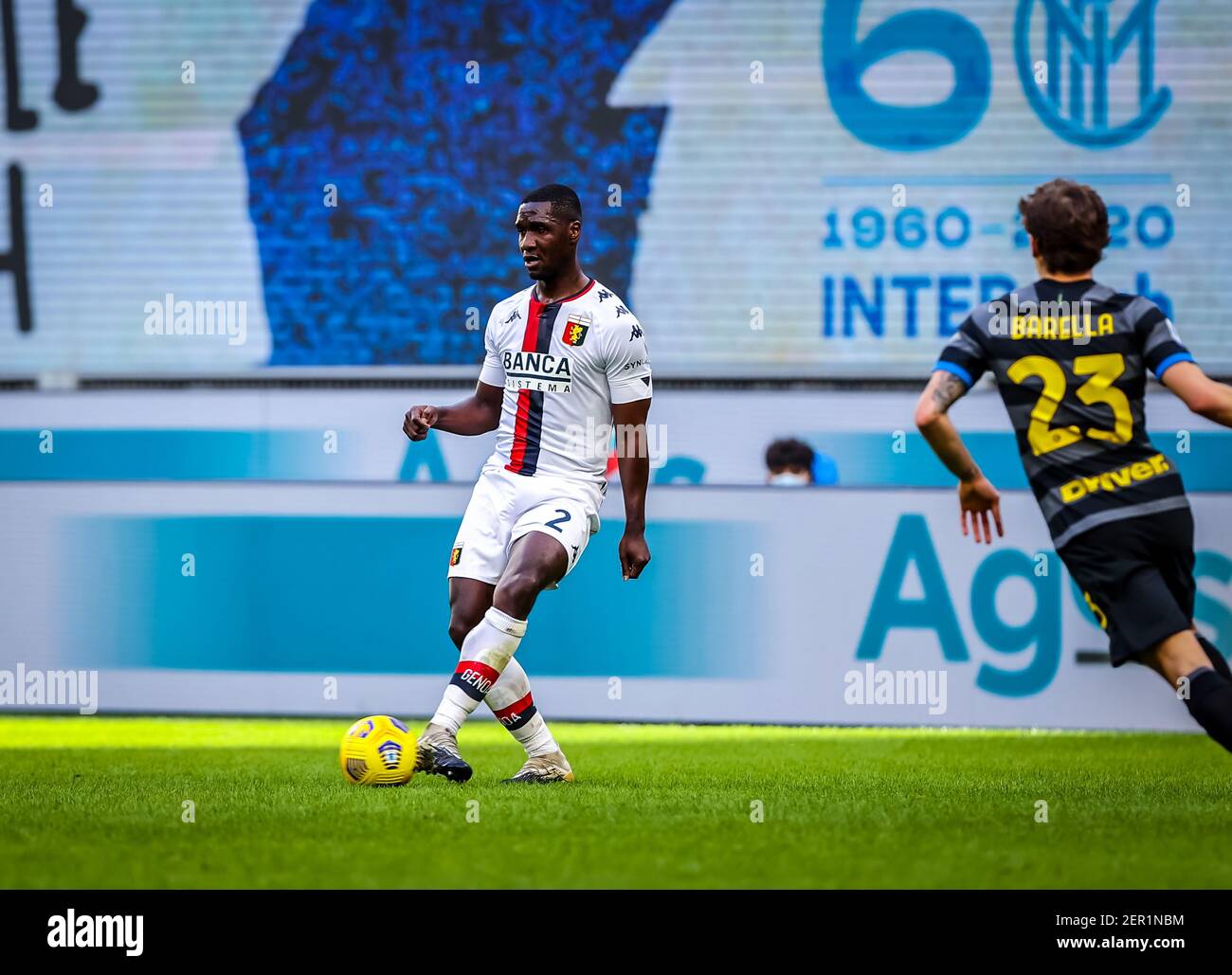 Milan, Italy. 28th Feb, 2021. Cristian Zapata of Genoa CFC during FC Internazionale vs Genoa CFC, Italian football Serie A match in Milan, Italy, February 28 2021 Credit: Independent Photo Agency/Alamy Live News Stock Photo