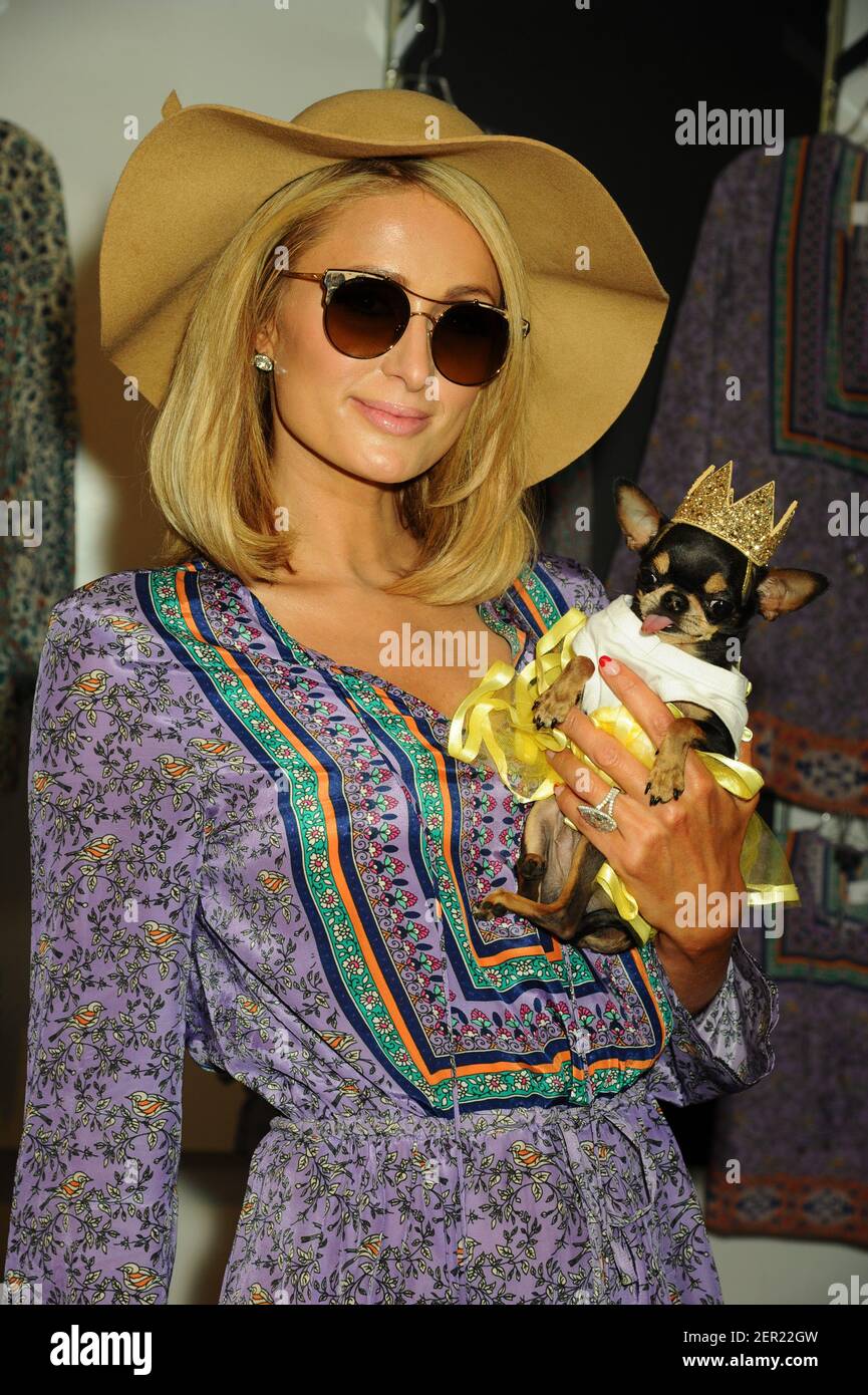Paris Hilton arrives to the launch of Nicky Hilton's Tolani Mommy and Me  Capsule Collection, held at Kitson Kitross in Los Angeles, California,  March 17, 2018. (Photo by Elise Leclerc Stock Photo - Alamy