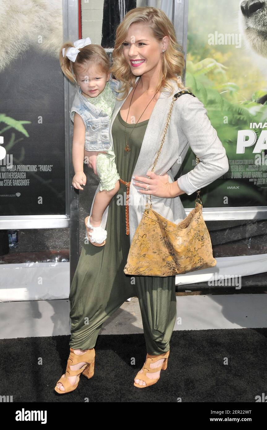 Kimberly Caldwell and Daughter arrives at the IMAX Original Film