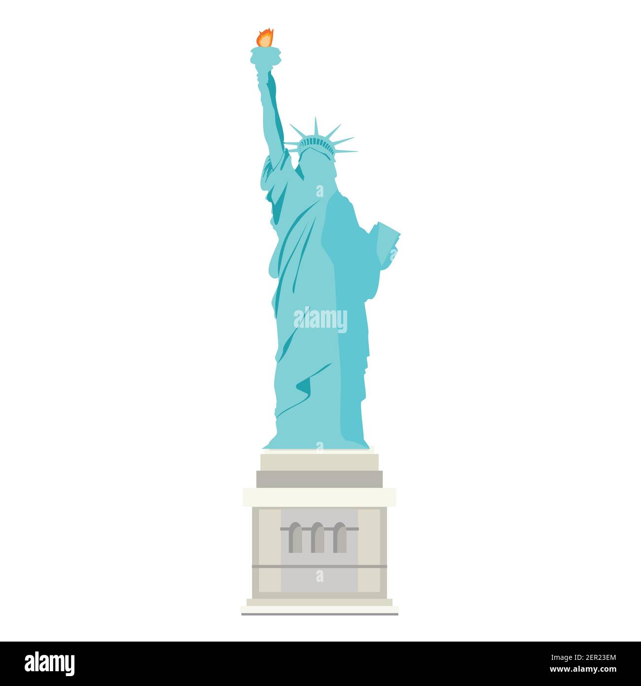 Vector illustration statue of Liberty in New York City isolated on ...
