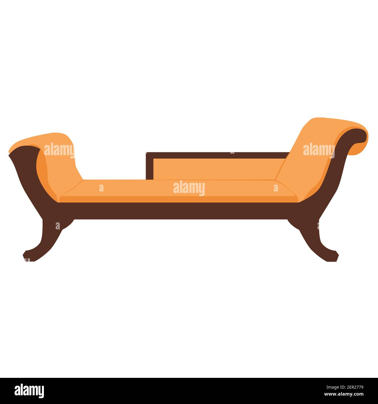 Vector illustration sofa, divan or couch. Classic vintage furniture