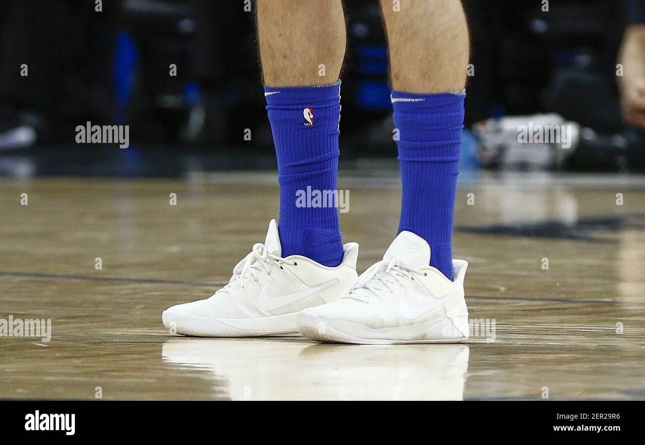 Mar 20, 2018; Orlando, FL, USA; Orlando Magic forward Mario Hezonja (8)  wears these shoes during a basketball game against the Toronto Raptors at  Amway Center. Mandatory Credit: Reinhold Matay-USA TODAY Sports