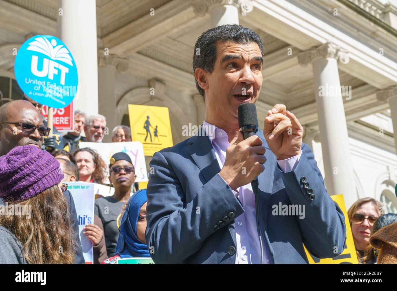 New York City Councilman Ydanis Rodriguez is seen at a rally held to