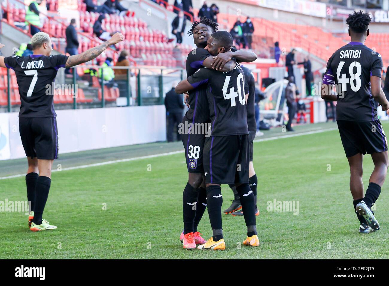 LIEGE, BELGIUM - FEBRUARY 28: Albert Sambi Lokonga of RSC