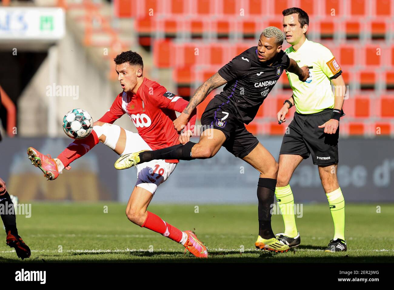 LIEGE, BELGIUM - FEBRUARY 28: Albert Sambi Lokonga of RSC