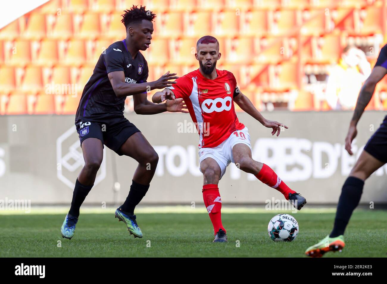 LIEGE, BELGIUM - FEBRUARY 28: Albert Sambi Lokonga of RSC