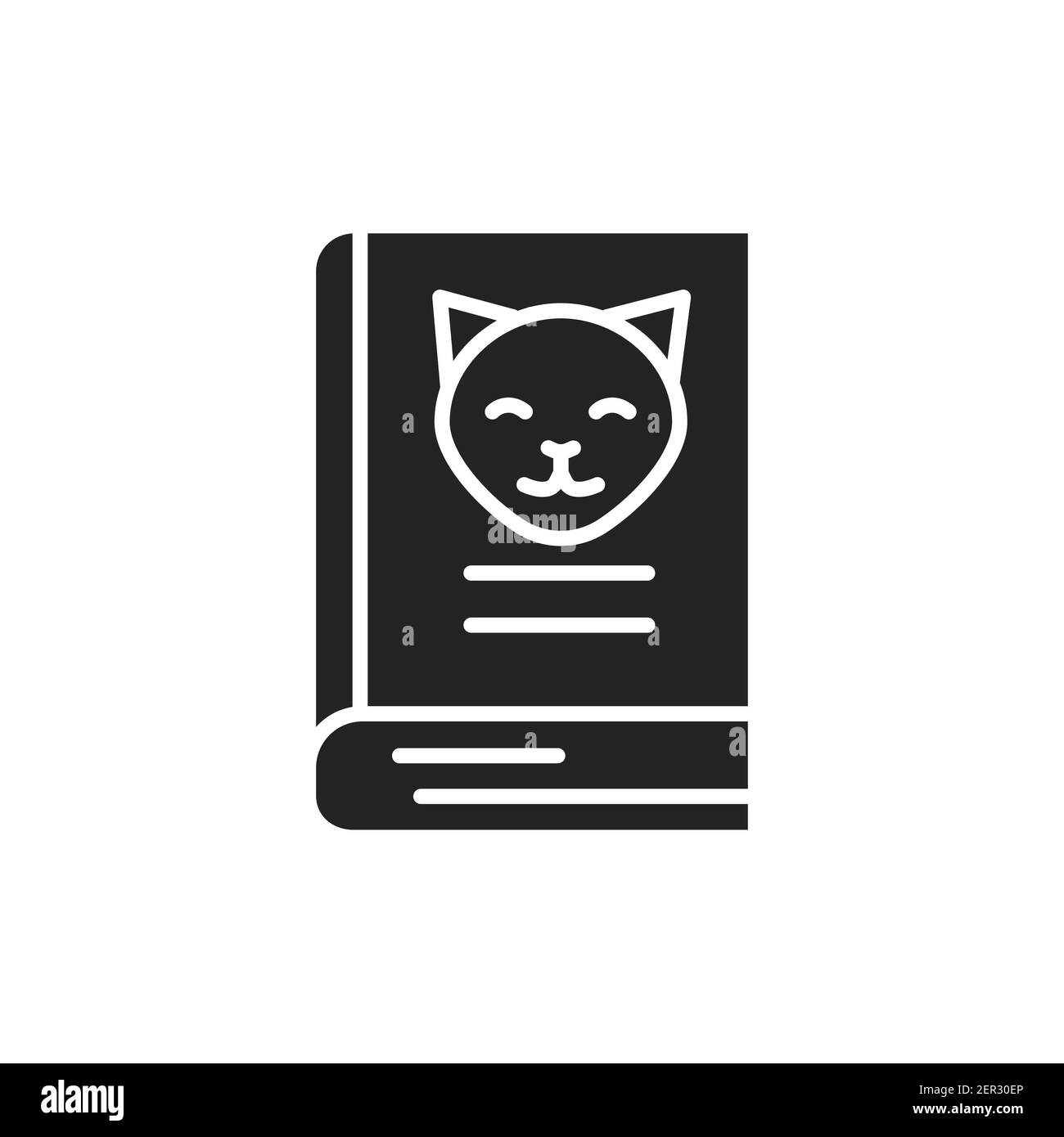Pets book black glyph icon Vector illustration Stock Vector