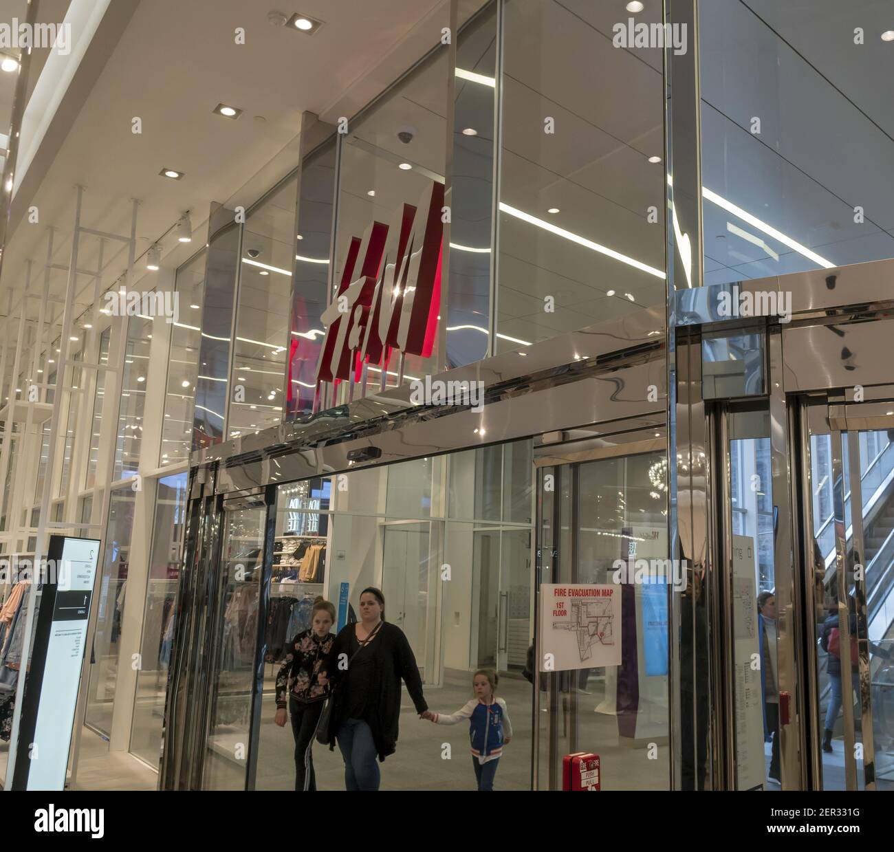 The H&M store in the Westfield Mall in Lower Manhattan in New York is seen  on Tuesday, March 27, 2018. H&M reported that profit fell 62 percent last  quarter because of markdowns