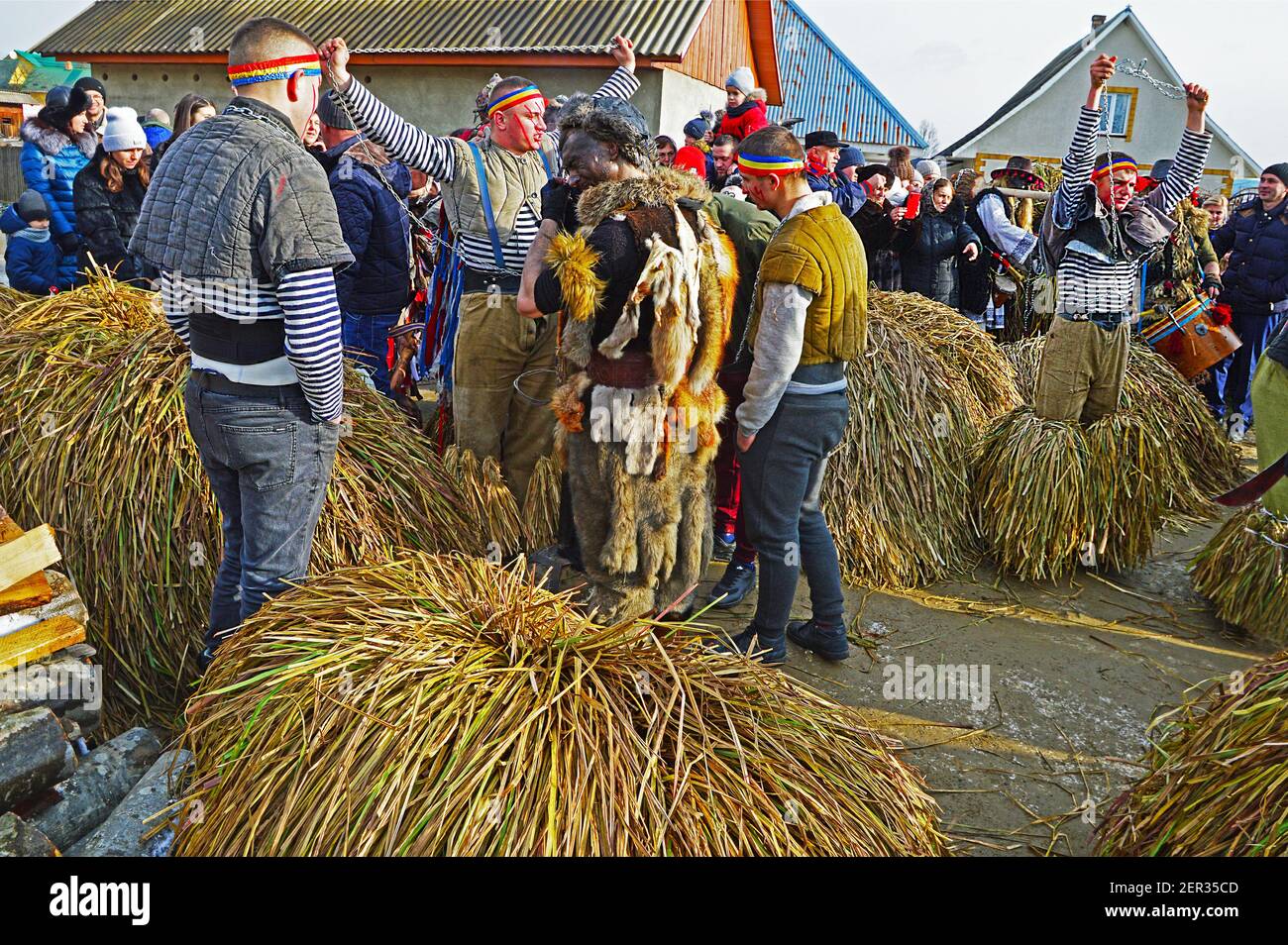 Malanka holiday in the village of Krasnoilsk, Chernivtsi region ...