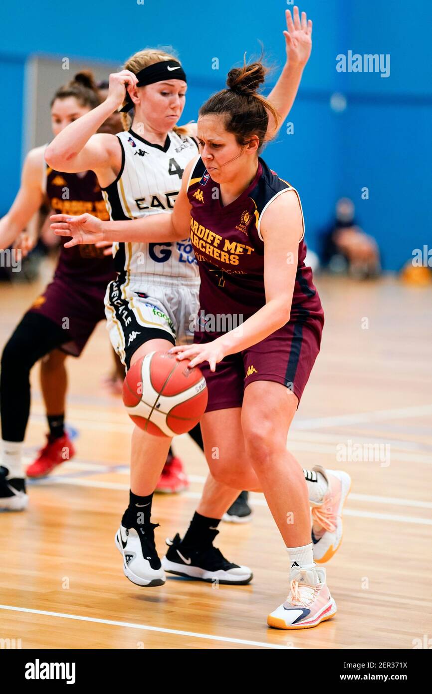 Laura Shanahan seen in action during the Women's British Basketball League match between WBBL Cardiff Archers and Newcastle Eagles at Cardiff Archers Arena.(Final score; Cardiff Archers 59-78 Newcastle Eagles) Stock Photo