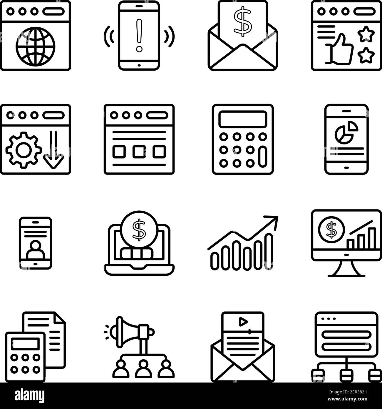 Seo and Web Linear Icons Pack Stock Vector Image & Art - Alamy