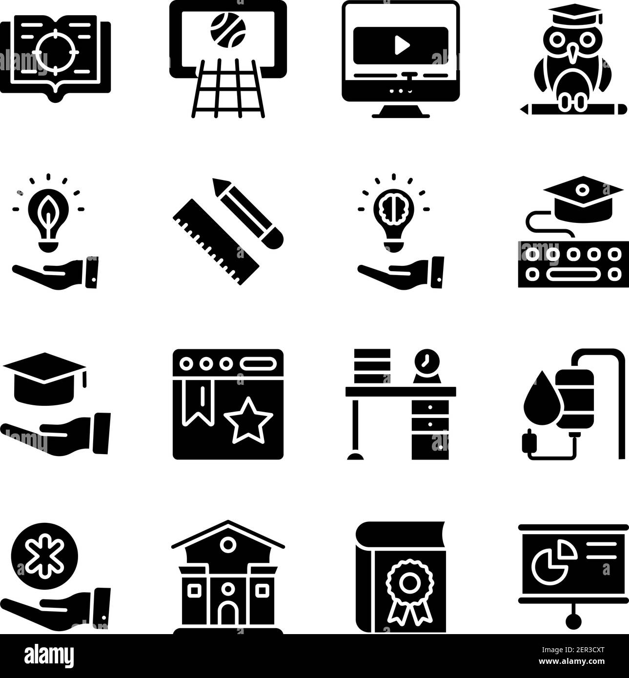 Pack of Modern Learning Solid Icons Stock Vector Image & Art - Alamy