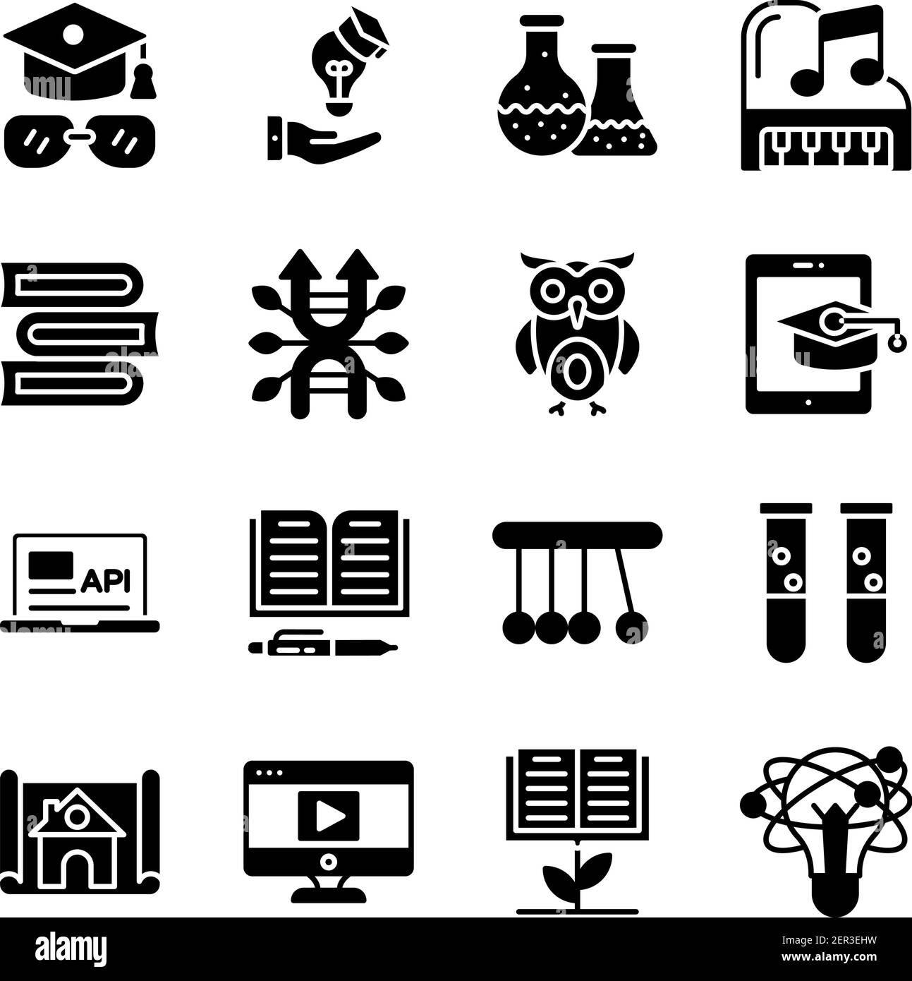 Pack of Education and Knowledge Solid Icons Stock Vector Image & Art ...